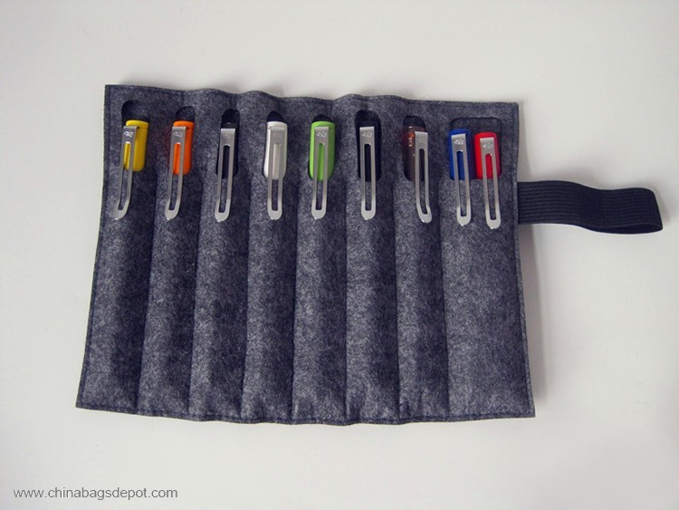 Felt rolling pencil holder