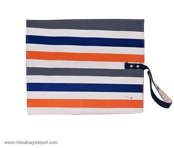 Stripe canvas pencil stand bag